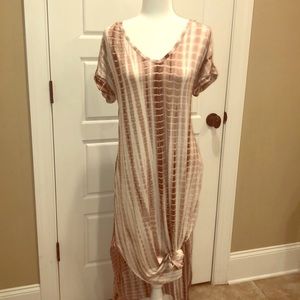 Tan tie dye maxi dress